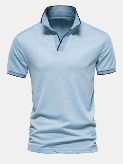 Heren poloshirt met V-hals