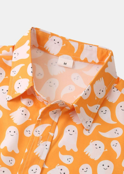 Halloween Ghost-print overhemd met knopen