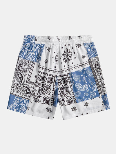 Overhemd en short met paisley-print, knoopsluiting