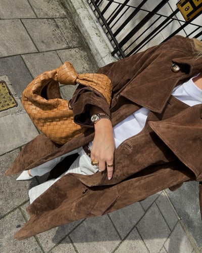 Charme De Vision | Suede Trench Coat Jacket