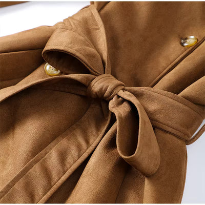 Charme De Vision | Suede Trench Coat Jacket