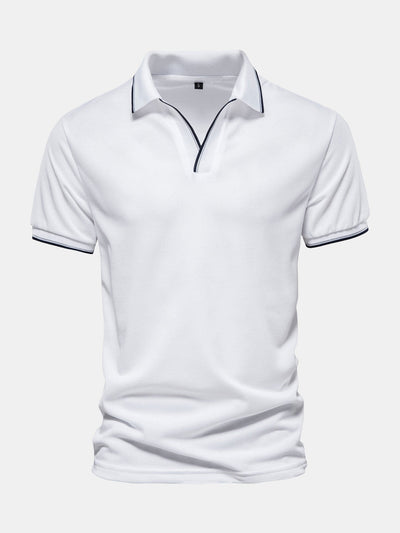 Heren poloshirt met V-hals