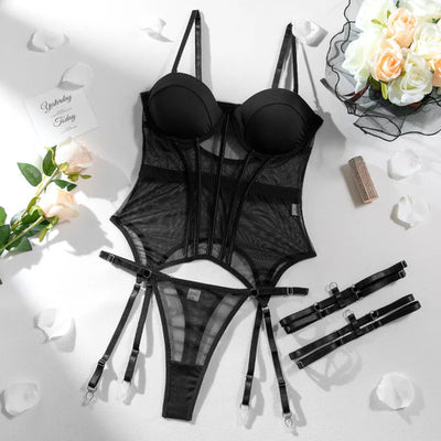 Amber™ - Luxurious Lingerie Set with Underwire and Leg Harness