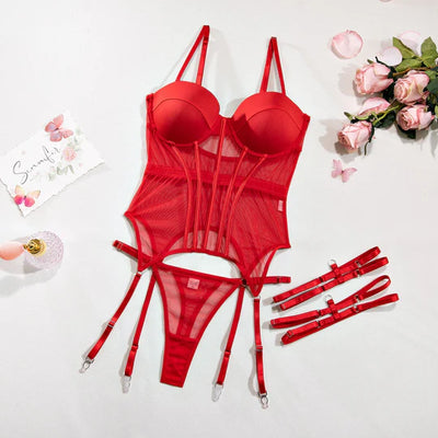 Amber™ - Luxurious Lingerie Set with Underwire and Leg Harness