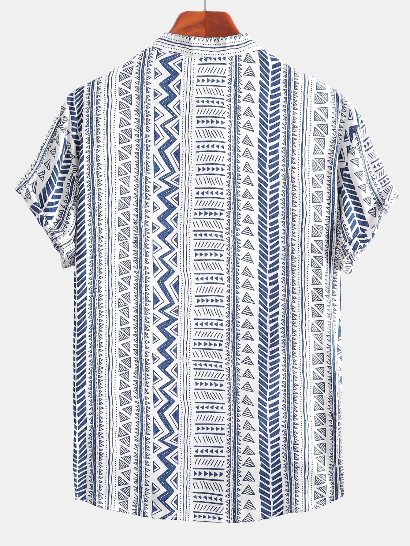 Overhemd met Henley-kraag met tribal geometrische print en halve sluiting