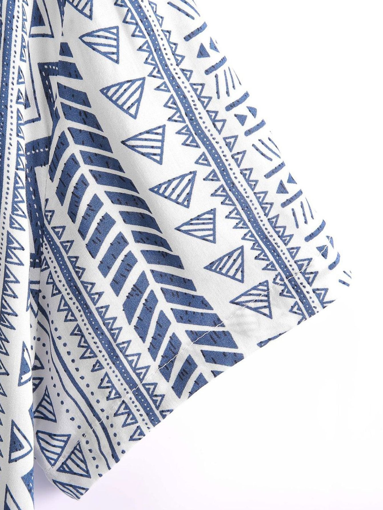 Overhemd met Henley-kraag met tribal geometrische print en halve sluiting