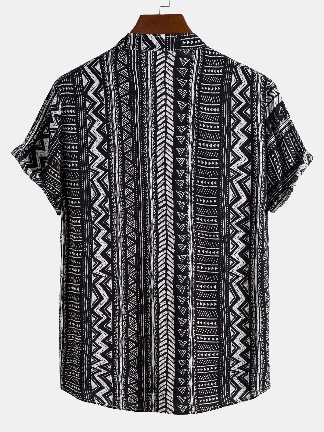 Overhemd met Henley-kraag met tribal geometrische print en halve sluiting