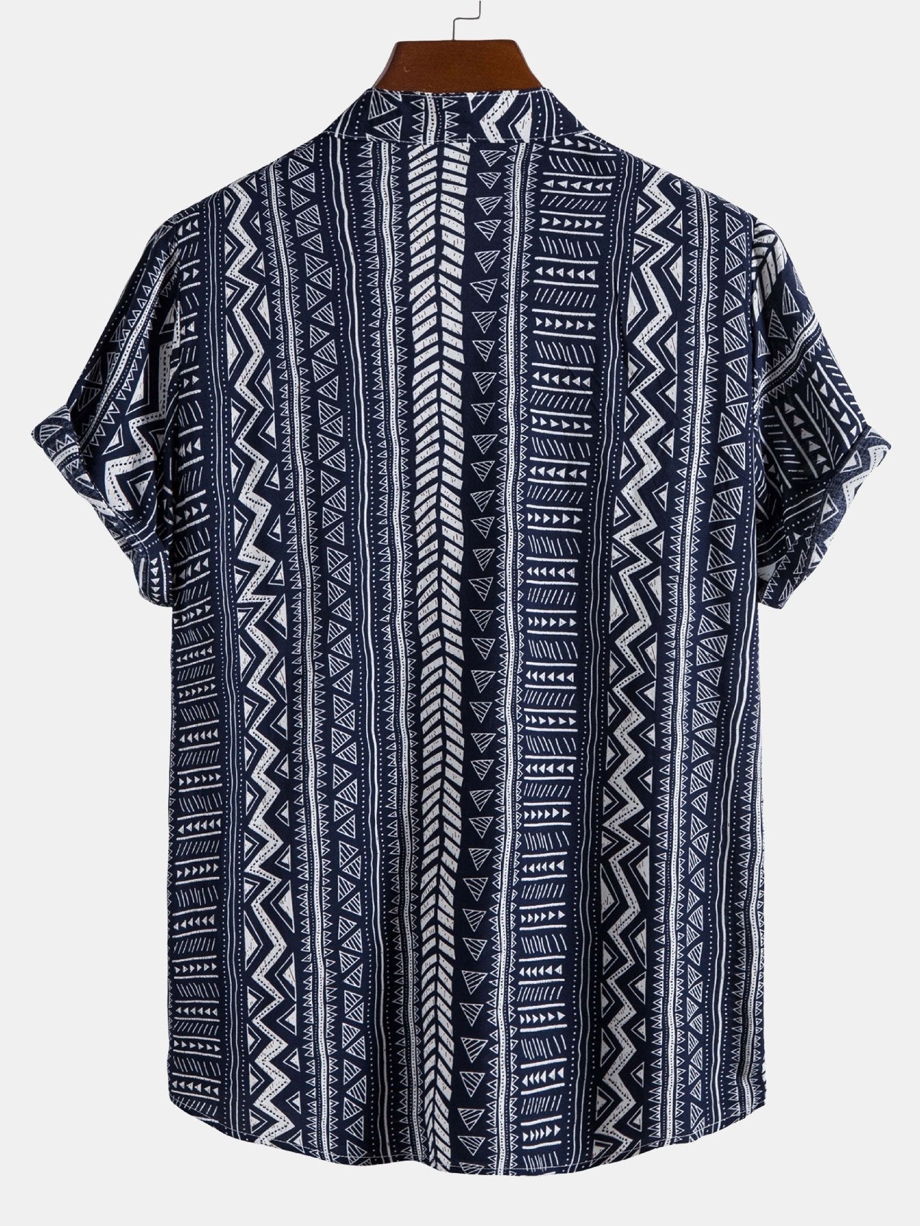 Overhemd met Henley-kraag met tribal geometrische print en halve sluiting