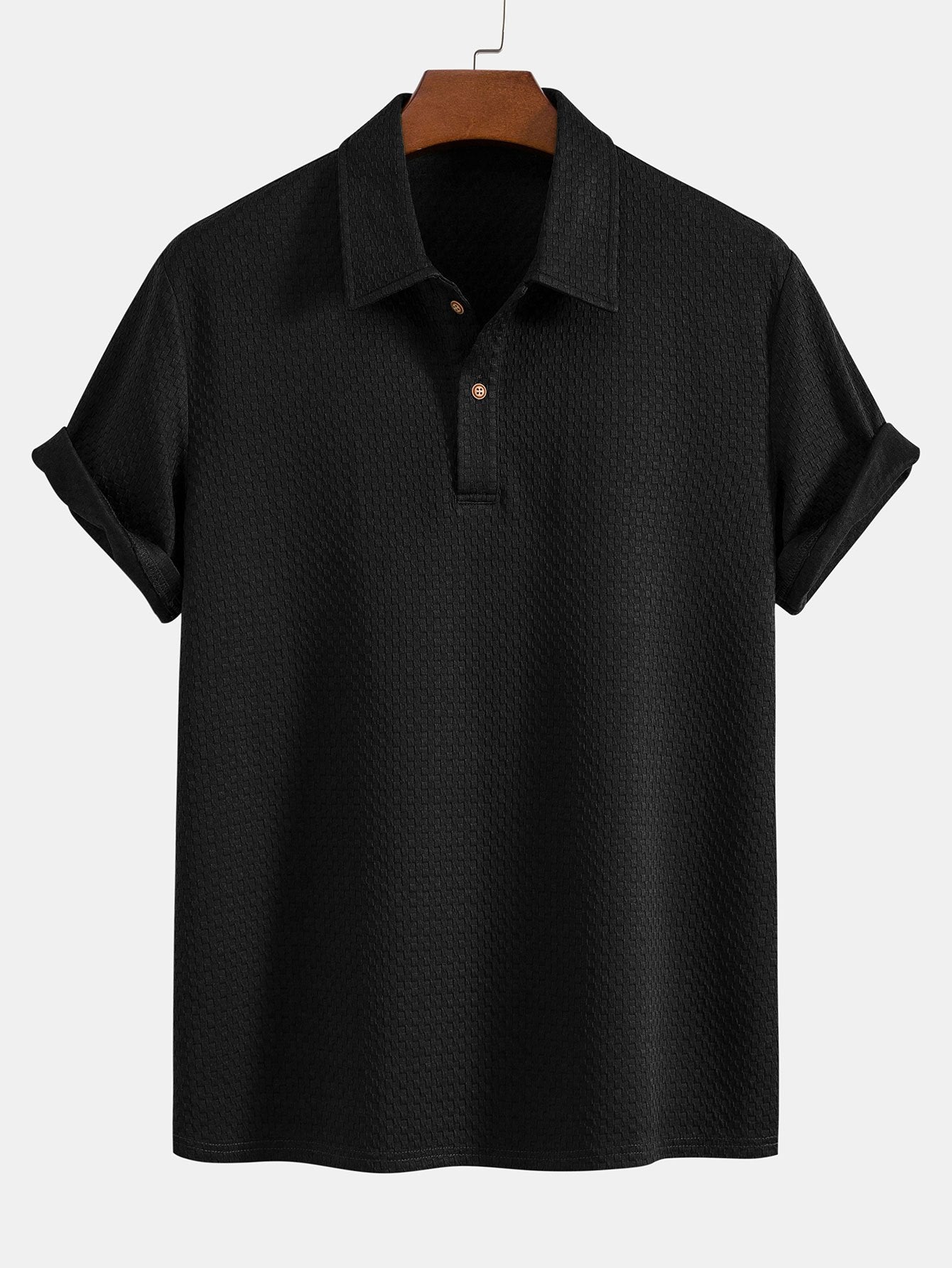 Gebreid poloshirt van dambordjacquard