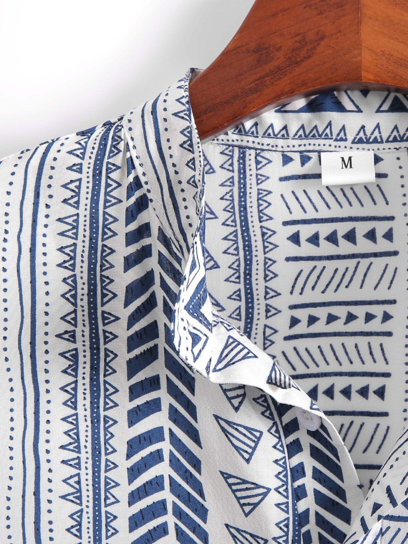 Overhemd met Henley-kraag met tribal geometrische print en halve sluiting